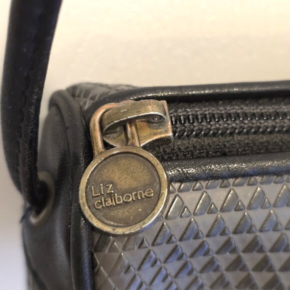 Vintage 1980's  Liz Claiborne Black Geometric Pattern Crossbody Bag - Picture 5 of 12